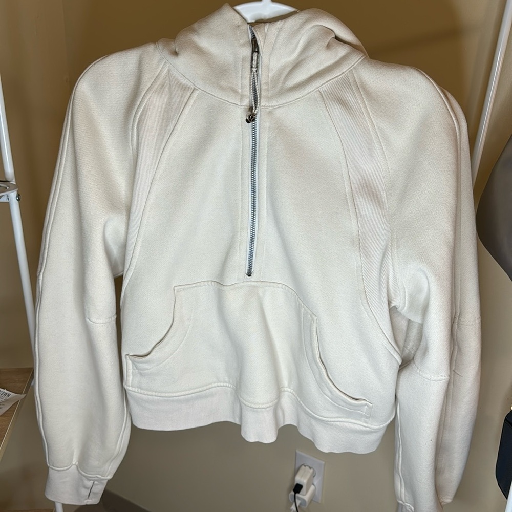 Lululemon Scuba Oversized Half-Zip Hoodie in White Opal